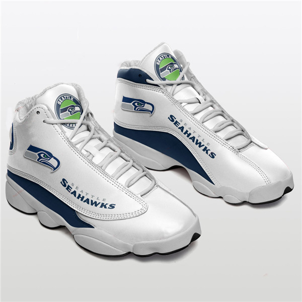 Women's Seattle Seahawks AJ13 Series High Top Leather Sneakers 001